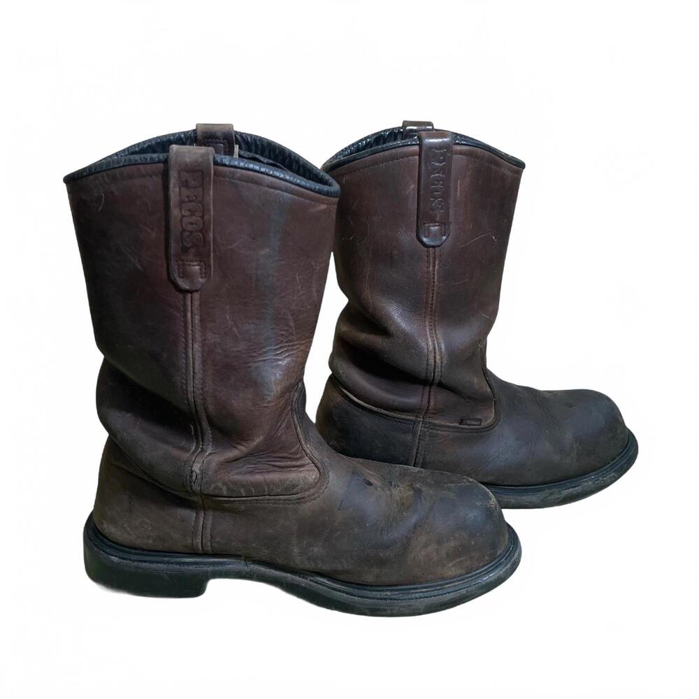 Red Wing Pecos Brown Leather Work Utility Motorcycle Boots Mens Size 12 H
